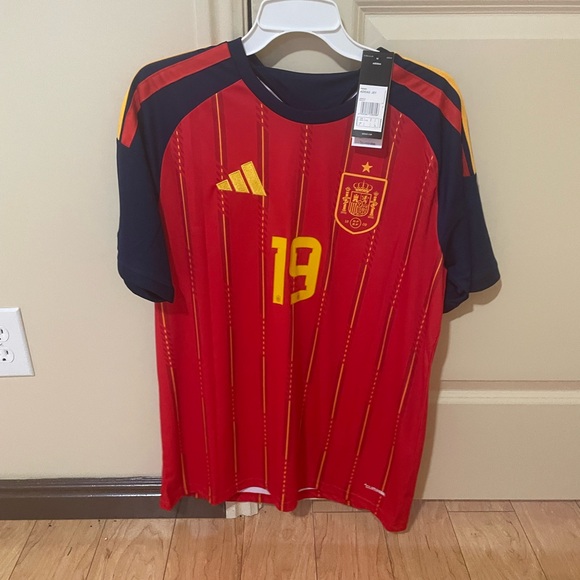 Lamine Yamal Spain Adidas Red and Yellow Men's Jersey Size L - Picture 2 of 2